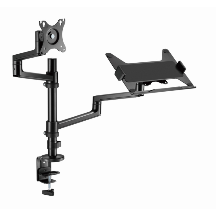 Gembird MA-DA-04 Soporte de Escritorio para Monitor hasta 32" y Portátil 15.6" con Bandeja VESA 100x100 75x75 Ergonómico Negro Gembird MA-DA-04 Soporte de Escritorio para Monitor hasta 32" y Portátil 15.6" con Bandeja VESA 100x100 75x75 Ergonómico Negro
