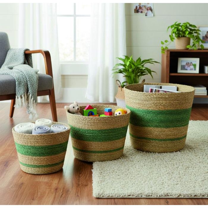 Inde Cesta Almacenamiento Cónica Seagrass 25 cm 2