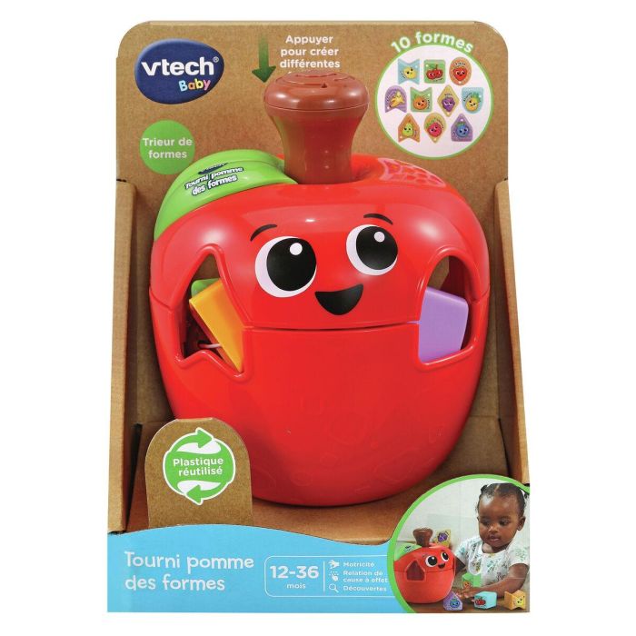VTech Baby VT3417765646058 Tourni Apple of Formes - Juguete Clasificador de Formas para Bebés de Plástico Reutilizado