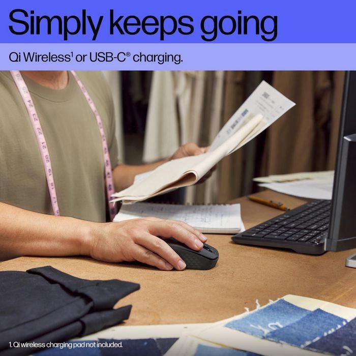 HP Ratón 695 Inalámbrico Bluetooth Recargable Negro Óptico 4000 DPI 7 Botones 5