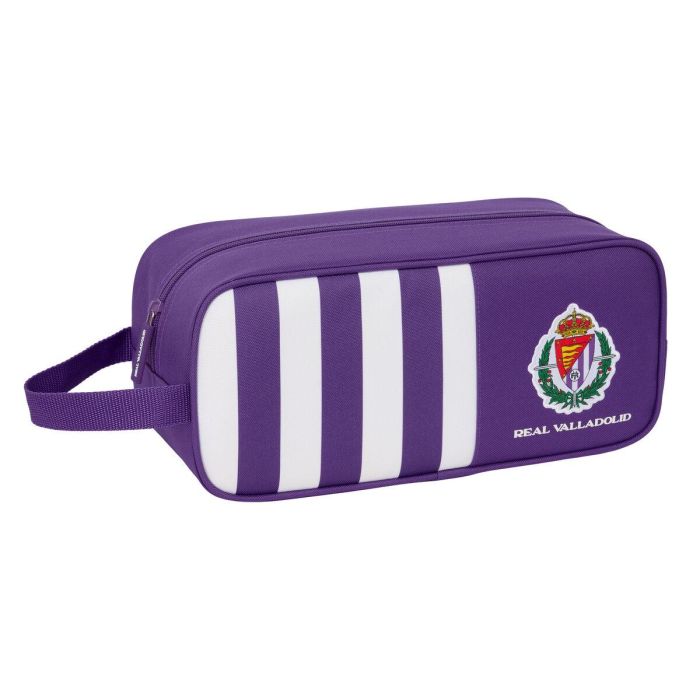 Zapatillero de Viaje Real Valladolid C.F. Blanco Morado 34 x 15 x 14 cm