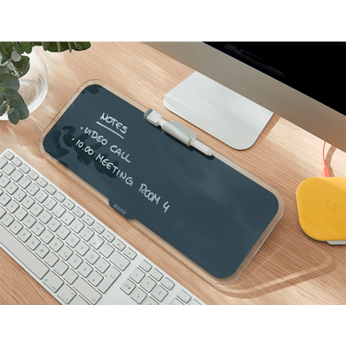 Leitz Pizarra de Cristal Cosy Sobremesa Blanca 150x60x380 mm con Rotulador y Borrador 5