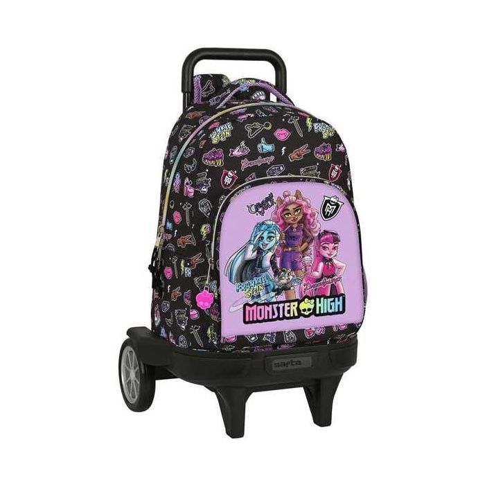 Mochila Escolar con Ruedas Monster High Creep Negro 33 X 45 X 22 cm