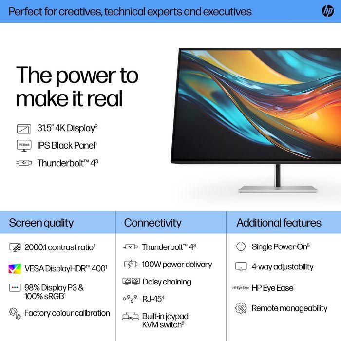 HP Series 7 Pro 31.5 inch 4K Thunderbolt 4 Monitor - 732pk 10 HP Series 7 Pro 31.5 inch 4K Thunderbolt 4 Monitor - 732pk 10