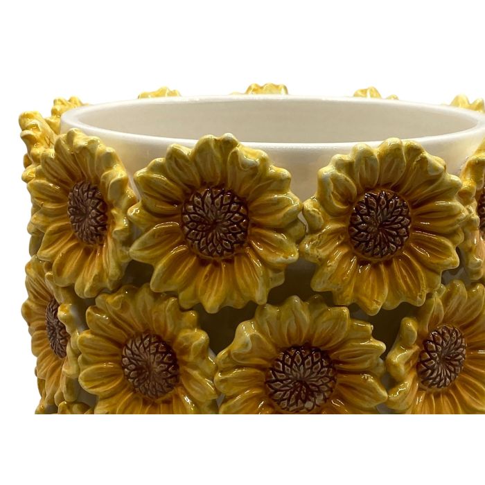 Macetero Shabby DKD Home Decor Amarillo Blanco 18 x 16 x 18 cm (4 Unidades) 1 Macetero Shabby DKD Home Decor Amarillo Blanco 18 x 16 x 18 cm (4 Unidades) 1