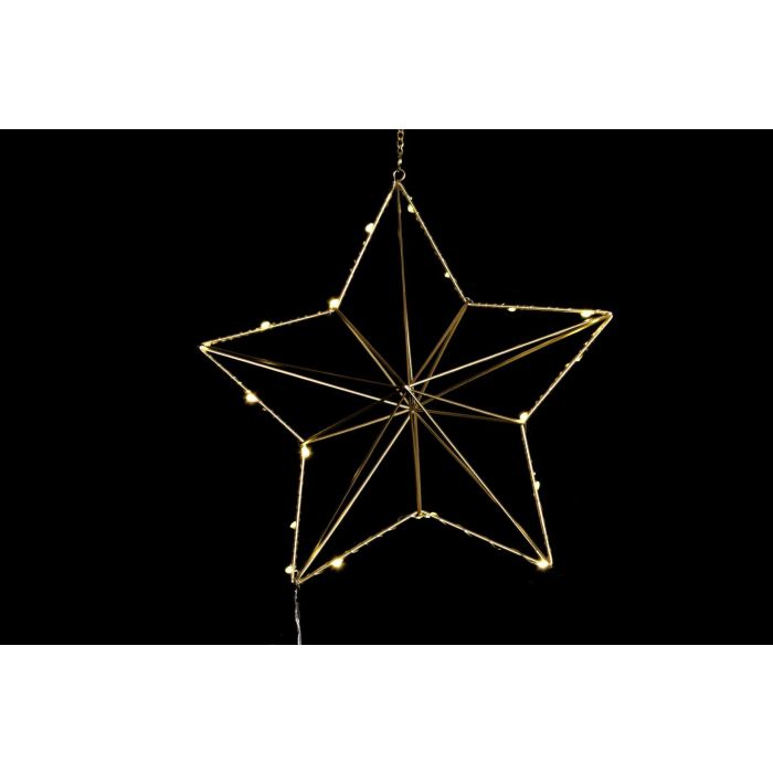 Decoracion Colgante Navidad Moderna DKD Home Decor Dorado Plateado 11 x 30 x 30 cm (2 Unidades) 1