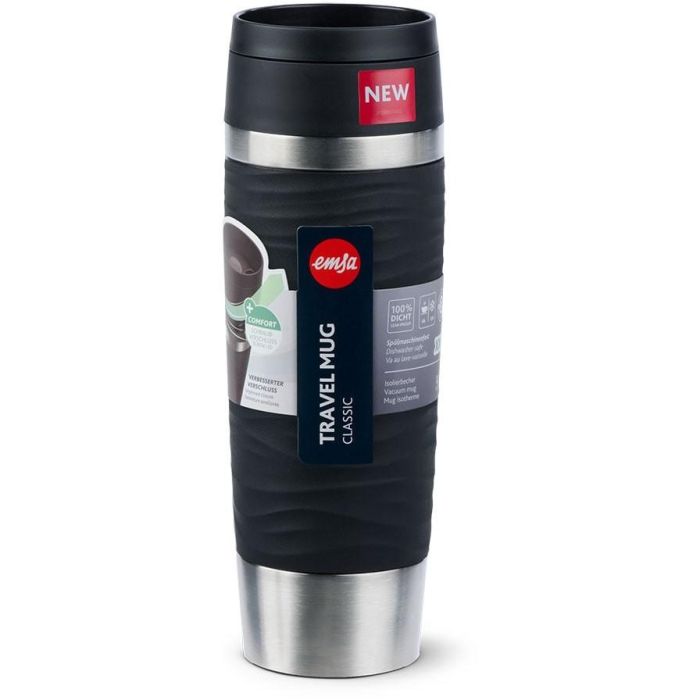 Emsa TRAVEL MUG Waves Grande Thermobecher (schwarz/edelstahl, 0,5 Liter) 3 Emsa TRAVEL MUG Waves Grande Thermobecher (schwarz/edelstahl, 0,5 Liter) 3