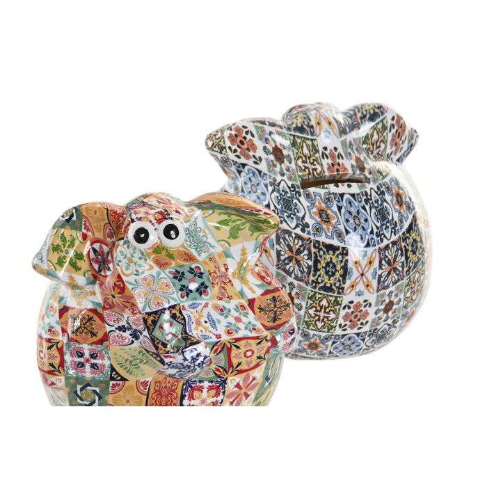Hucha Mediterraneo DKD Home Decor Multicolor 11 x 11 x 11.5 cm (2 Unidades) 1 Hucha Mediterraneo DKD Home Decor Multicolor 11 x 11 x 11.5 cm (2 Unidades) 1