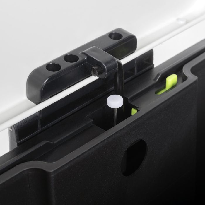 Emuca Contenedor de reciclaje exterior rectangular Recycle, apertura de la tapa con pedal, 1x12litros, Aluminio, Pintado blanco 5