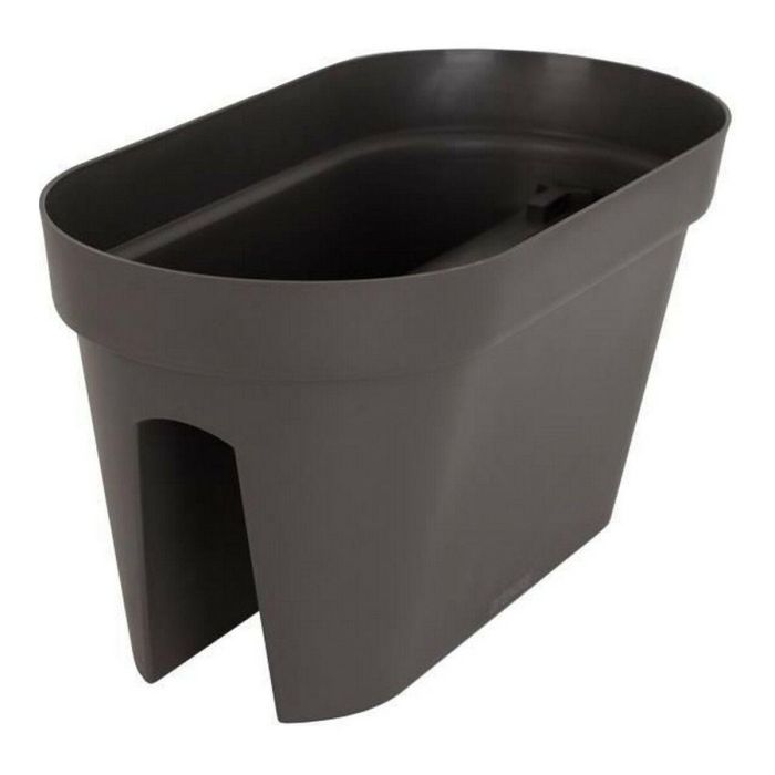 Artevasi Jardinera para balcón Capri, Fácil de Fijar, 60 cm Largo x 30 cm Ancho x 30 cm Alto, 26,8 L Capacidad, Gris Antracita