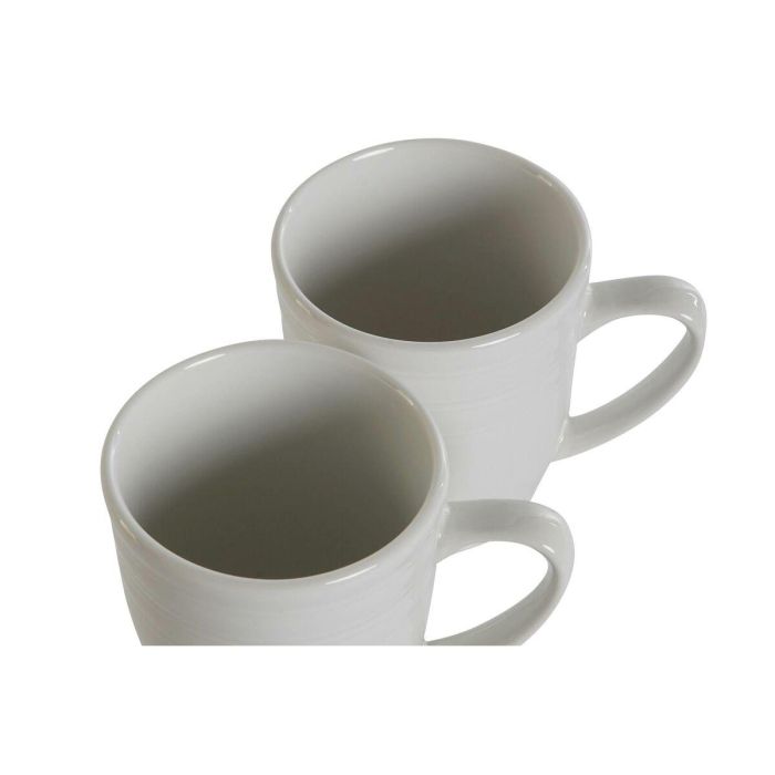 Mug Basicos DKD Home Decor Blanco 10 x 9 x 12 cm Set de 4 1