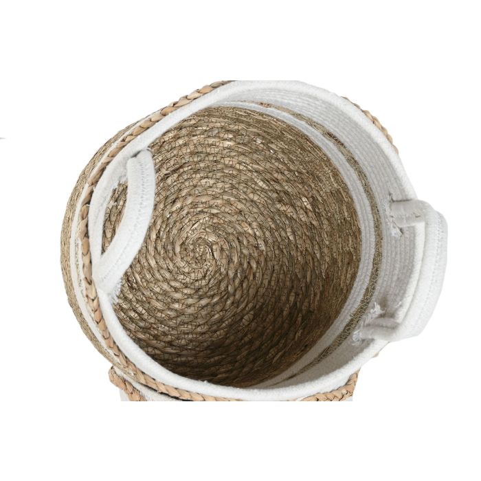 Cesta Boho DKD Home Decor Blanco Natural 30 x 30 x 30 cm Set de 3 (2 Unidades) 2 Cesta Boho DKD Home Decor Blanco Natural 30 x 30 x 30 cm Set de 3 (2 Unidades) 2