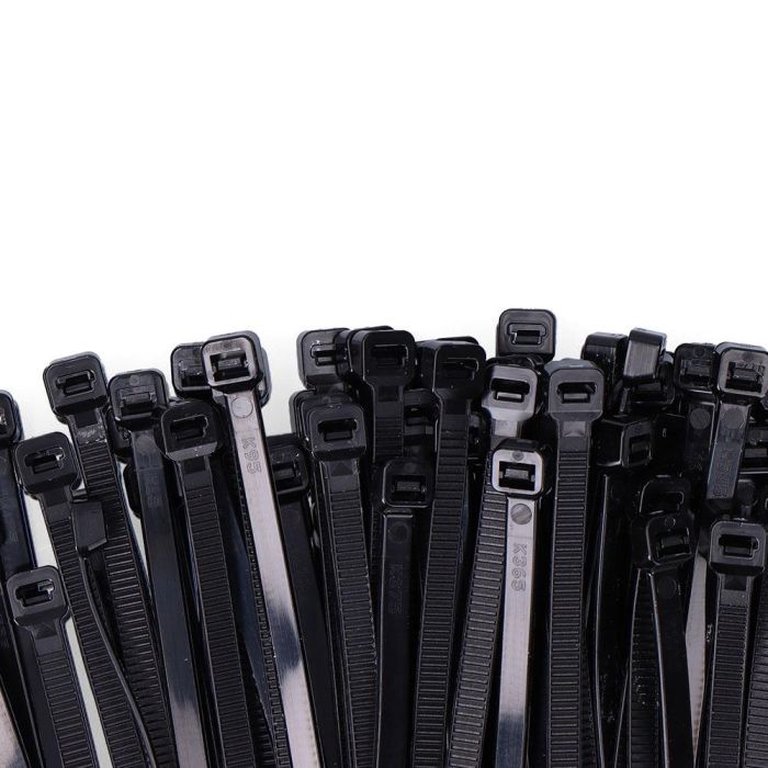 Edm Bridas negras de nylon 4,8 x 250 mm, alta calidad, resistentes a rayos UV y temperaturas extremas, bolsa de 100 unid. 1