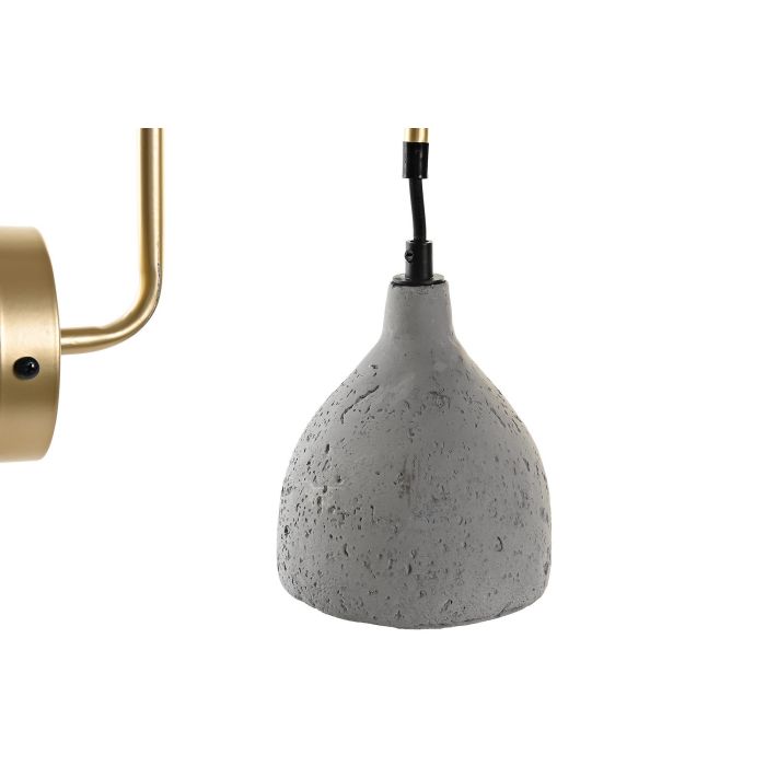 DKD Home Decor Lámpara Aplique Moderno Dorado Gris Oscuro Metal Cemento 27 x 26 x 14 cm (2 Unidades) 2 DKD Home Decor Lámpara Aplique Moderno Dorado Gris Oscuro Metal Cemento 27 x 26 x 14 cm (2 Unidades) 2