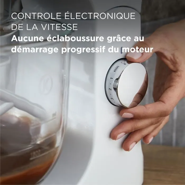 Kenwood KMX754PB Robot Repostero Multifunción - Motor 1000W, Bol Cristal 5L con Asa, 2 Salidas Accesorios 4