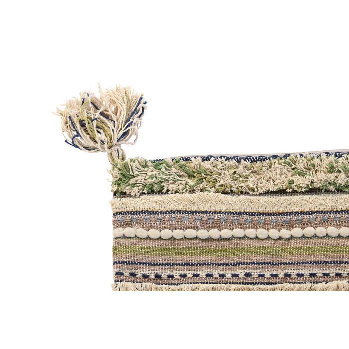 DKD Home Decor Funda Cojín Decorativa Multicolor de Algodón y Poliéster con Diseño de Flecos y Cierre de Cremallera 40 x 60 cm 1