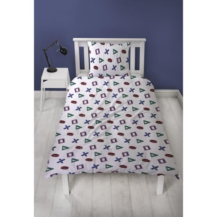 Juego de cama reversible - PLAYSTATION - Microfibra - 1 funda nórdica 140 x 200 cm + 1 funda de almohada 63 x 63 cm 3 Juego de cama reversible - PLAYSTATION - Microfibra - 1 funda nórdica 140 x 200 cm + 1 funda de almohada 63 x 63 cm 3