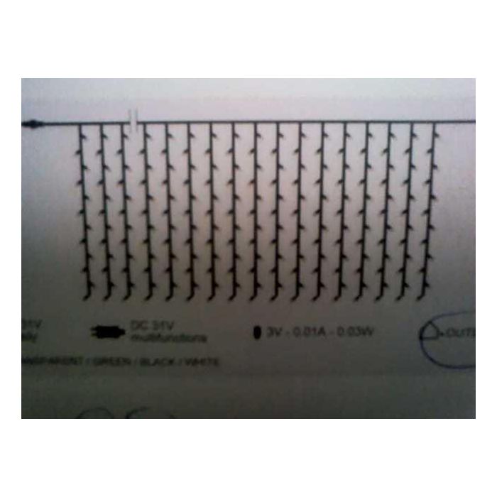 DKD Home Decor Luces de Navidad Cortina LED Moderna Azul 100 Bombillas 5mm IP44 Exterior 100x100 cm con 3m de Cable 1