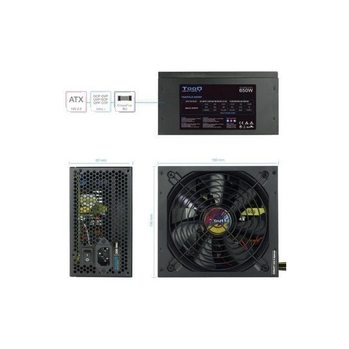 TooQ TQAPOLO-650SP Fuente de Alimentación para PC 650W ATX 12V v2.3 con PFC Activo, Ventilador 140mm y 20+4 pines Negro 2 TooQ TQAPOLO-650SP Fuente de Alimentación para PC 650W ATX 12V v2.3 con PFC Activo, Ventilador 140mm y 20+4 pines Negro 2
