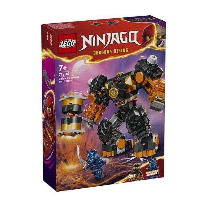 LEGO 71806 Meca Elemental de la Tierra de Cole Ninjago: El Renacer de los Dragones, Set de Construcción Articulado para Niños +7 años