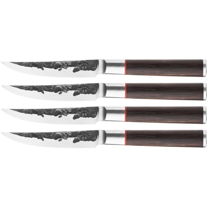 Forged FOR8720039623644 Juego de 4 Cuchillos para Carne Acero Japonés 440C Mango Madera Dalbergia 2