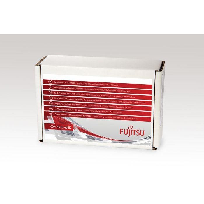 Fujitsu Kit de Consumibles Original para Escáneres fi-7140, fi-7240, fi-7160, fi-7260, fi-7180, fi-7280 - Rodillos Pick y Freno, 400.000 escaneos