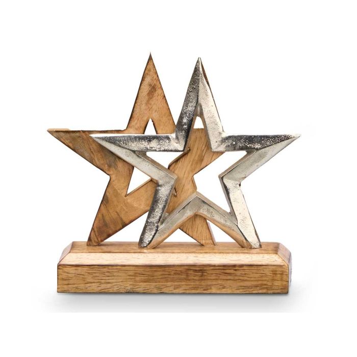Soporte Decoracion Doble Estrella Plateado Giftdecor 15CM (12 Unidades) 2 Soporte Decoracion Doble Estrella Plateado Giftdecor 15CM (12 Unidades) 2