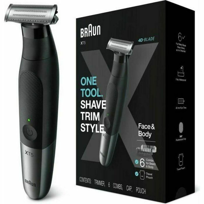 Braun XT5200 Series XT5 Cortadora Recortadora Barba y Corporal Hombre 3 en 1, Húmedo/Seco, Lámina 4D, 6 Peines Braun XT5200 Series XT5 Cortadora Recortadora Barba y Corporal Hombre 3 en 1, Húmedo/Seco, Lámina 4D, 6 Peines