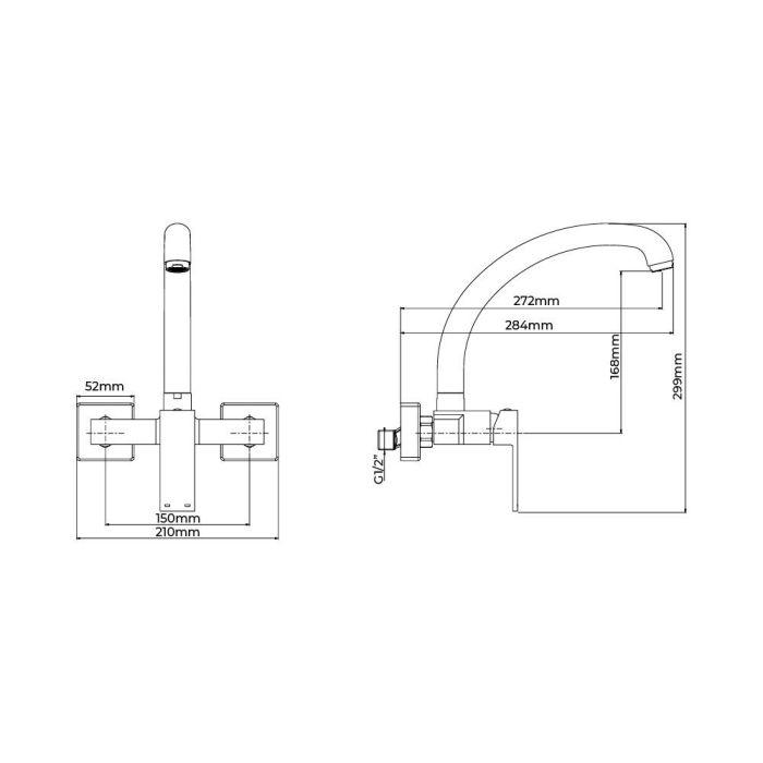Edm Grifo monomando de cocina caño alto empotrado serie Getaria, cromado, cuerpo de latón, cartucho cerámico 1 Edm Grifo monomando de cocina caño alto empotrado serie Getaria, cromado, cuerpo de latón, cartucho cerámico 1