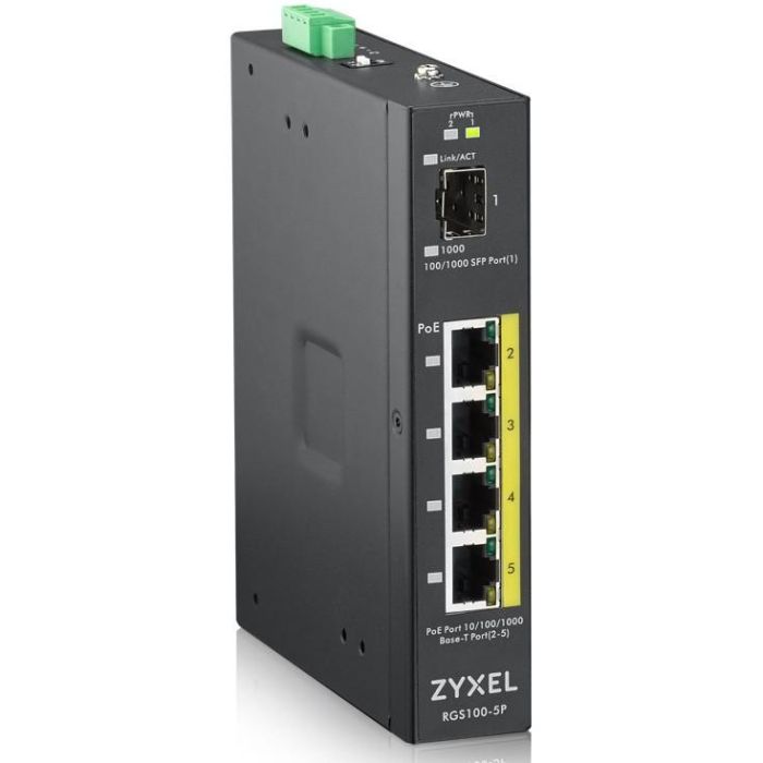 Zyxel RGS100-5P Switch No Administrado L2 Gigabit Ethernet 4 Puertos PoE Negro 1 Zyxel RGS100-5P Switch No Administrado L2 Gigabit Ethernet 4 Puertos PoE Negro 1