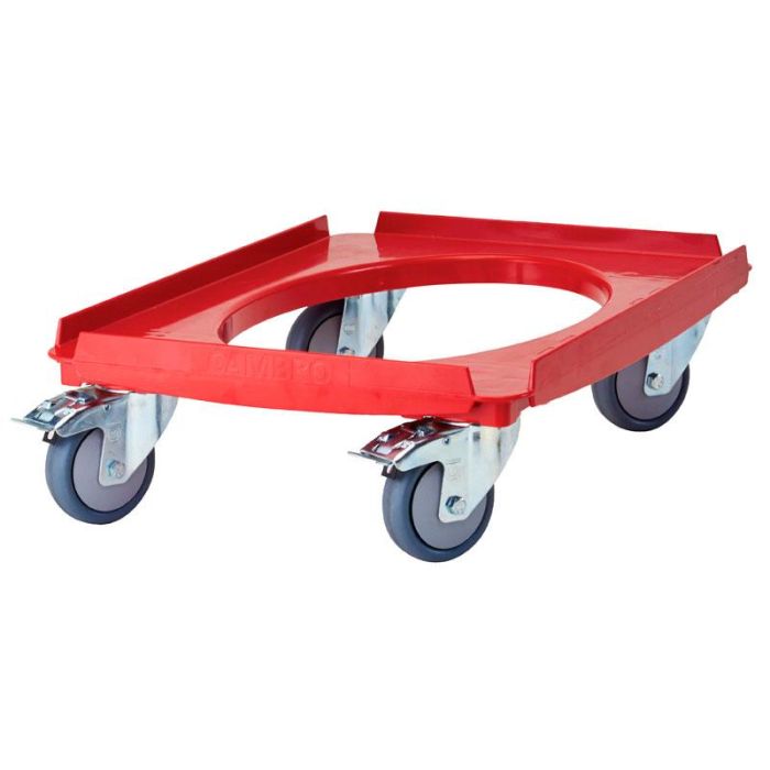CAMBRO - CD3253EPP-158 - Carro Camdolly para Cam GoBoxes GN 1/1 con 4 ruedas giratorias y 2 con frenos - 53 x 32,5 x 3,7 cm - Rojo ardiente