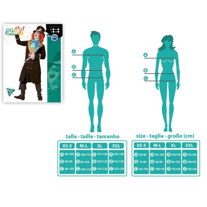 Disfraz Sombrerero Loco Marrón Hombre Adulto XL con Sombrero y Chaqueta temática Personajes de cuento 3 Disfraz Sombrerero Loco Marrón Hombre Adulto XL con Sombrero y Chaqueta temática Personajes de cuento 3