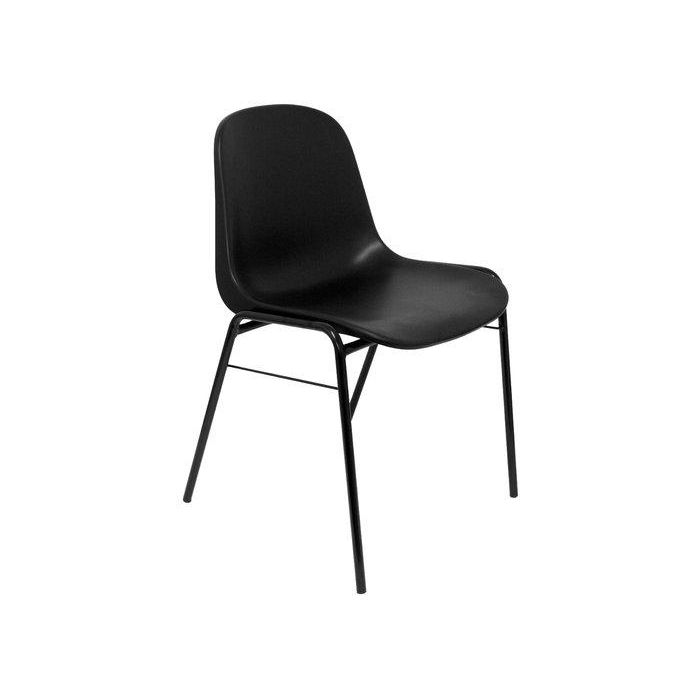 Silla Piqueras Y Crespo Alborea Confidente Apilable Asiento Monobloque En Pvc Negro