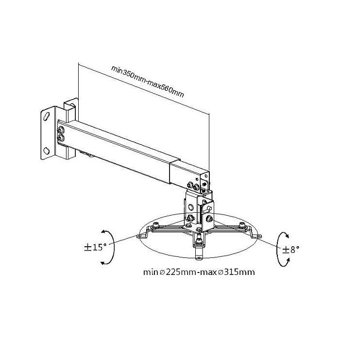 EQUIP Soporte de Techo/Pared Universal para Proyector, Negro, 20 kg 3