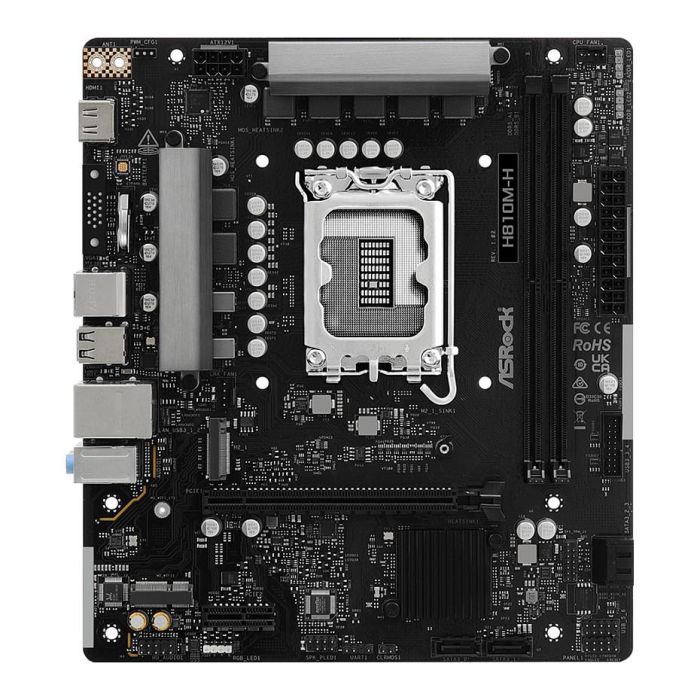 ASRock Placa Base H810M-H, Socket LGA1851, Chipset Intel H810, micro-ATX, DDR5 6400MHz, 2x M.2, PCIe 4.0, HDMI 2.1, para Intel Core Ultra Series 2
