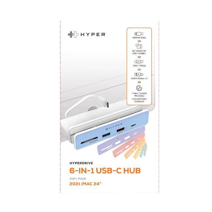Targus Hub HYPERDRIVE HD34A8 USB-C 6 Puertos para iMac 24" 2021 10 Gbps SD/MicroSD 1 Targus Hub HYPERDRIVE HD34A8 USB-C 6 Puertos para iMac 24" 2021 10 Gbps SD/MicroSD 1
