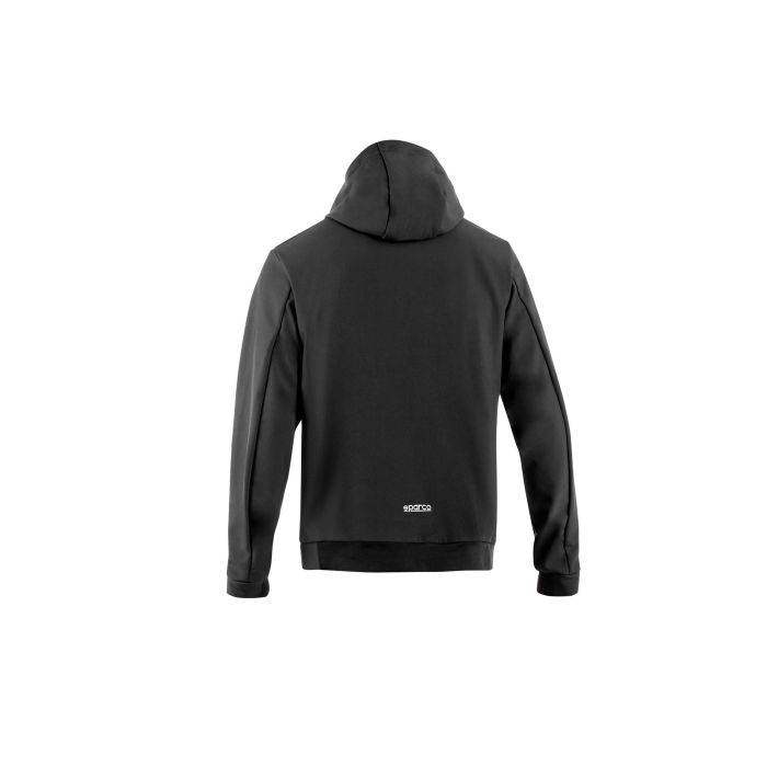 Sparco SBMJ0004B0K012XL Chaqueta Softshell con Capucha Ligera de Entretiempo Repelente al Agua con Forro Polar Talla XXL Bk