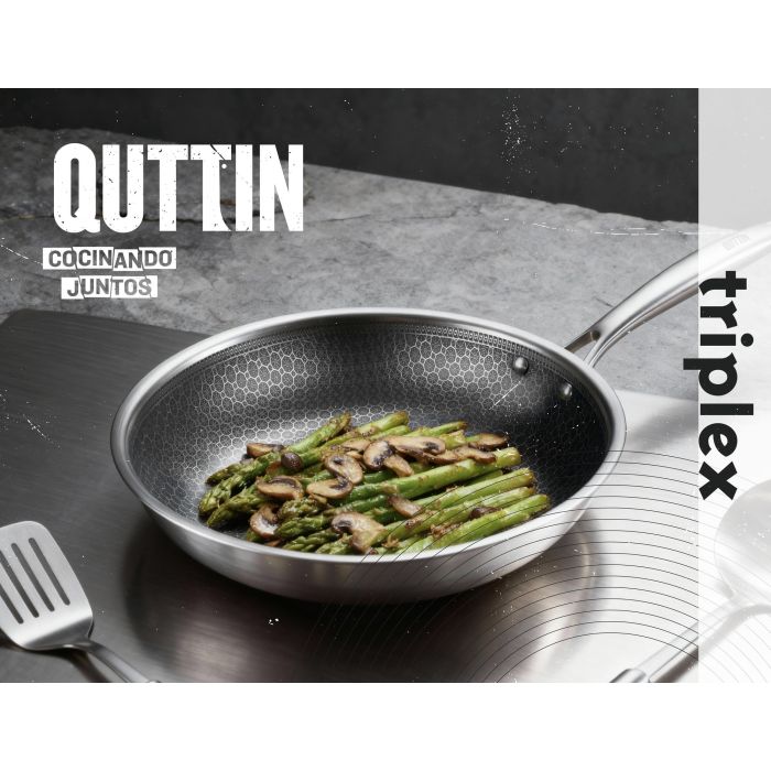 Inde Sarten de Acero para Inducción Triplex 24 cm Quttin - Diámetro 24 cm (6 Unidades)