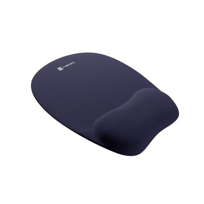 NATEC CHIPMUNK Alfombrilla Ratón Ergonómica con Reposamuñecas Antideslizante de Tela y Espuma de Memoria Azul Oscuro 235x195 mm 1