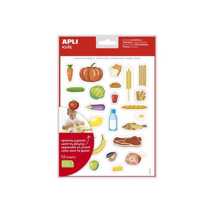 Gomets Apli Tematicos Bolsa 12H Removibles Alimentos Saludables 324 Uds. (19228) (Set de 5)