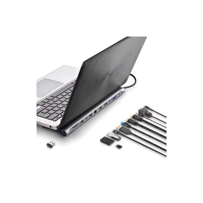Docking USB Tipo-C NGS WonderDock12/ 3xUSB/ 2xHDMI/ 1xVGA/ 1xRJ45/ 1xLector de Tarjetas/ 1xJack 3.5/ 1xUSB Tipo-C PD/ Gris 2 Docking USB Tipo-C NGS WonderDock12/ 3xUSB/ 2xHDMI/ 1xVGA/ 1xRJ45/ 1xLector de Tarjetas/ 1xJack 3.5/ 1xUSB Tipo-C PD/ Gris 2