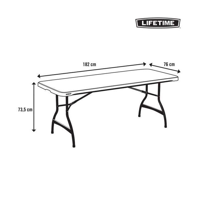 Mesa Plegable Lifetime 182 x 73,5 x 76 cm 6 personas Rectangular Acero Plástico 5 Mesa Plegable Lifetime 182 x 73,5 x 76 cm 6 personas Rectangular Acero Plástico 5