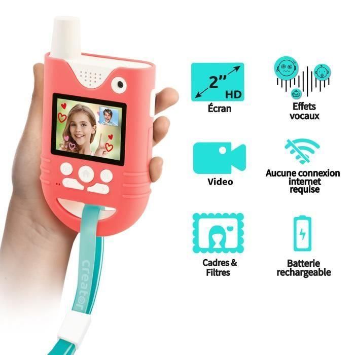 Canal Toys Walkie Talkies con Videollamada, Filtros y Efectos de Voz, Alcance 3 km, para 2 Jugadores, Edad +5 años, Azul y Rosa 2