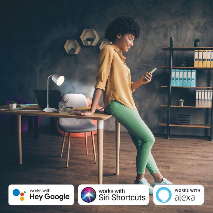 Muvit Lámpara Sobremesa Io Wifi Blancos Inteligente Regulable Control por App y Voz 2