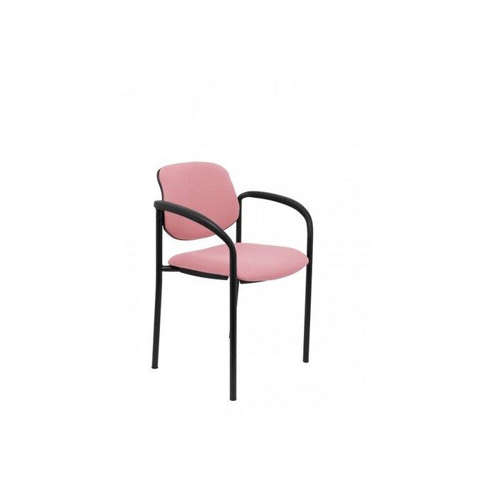 Silla Piqueras Y Crespo Villalgordo Confidente Brazos Fijos Chasis Negro Asiento Y Respaldo Tapizados Bali Rosa Palido