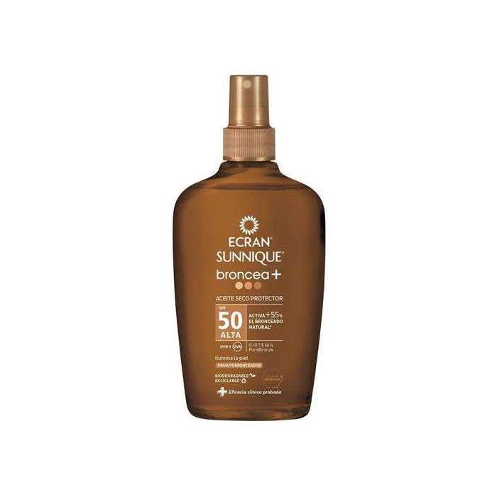 Ecran SUNNIQUE BRONCEA+ Aceite Protector Solar Corporal Spray SPF50 Toque Seco Bronceado Rápido Todo Tipo Pieles 200 ml 7 Ecran SUNNIQUE BRONCEA+ Aceite Protector Solar Corporal Spray SPF50 Toque Seco Bronceado Rápido Todo Tipo Pieles 200 ml 7