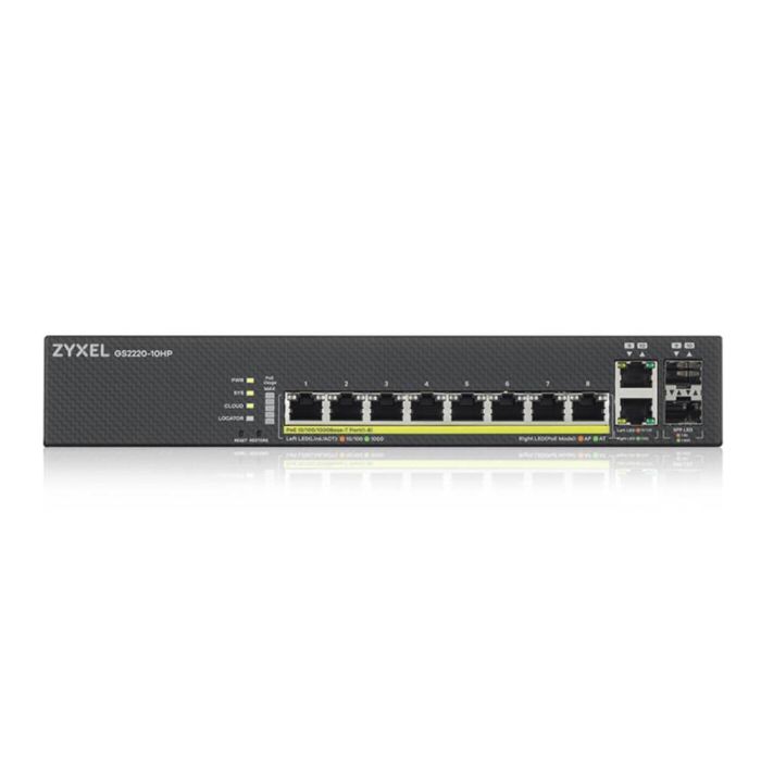 Zyxel GS2220-10HP-EU0101F switch Gestionado L2 Gigabit Ethernet (10/100/1000) Energía sobre Ethernet (PoE) Negro Zyxel GS2220-10HP-EU0101F switch Gestionado L2 Gigabit Ethernet (10/100/1000) Energía sobre Ethernet (PoE) Negro