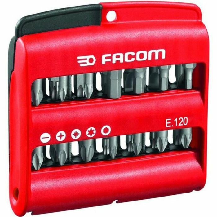 Facom Estuche 28 Bits + Porta Puntas Pozidriv Phillips Torx Hexagonal Compacto Resistente