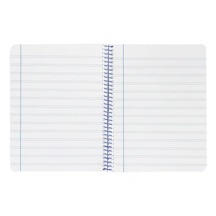 Liderpapel Cuaderno espiral A4 Wonder, tapa plástico, 80 hojas, 90gr, pauta estrecha 2,5mm con margen, color amarillo 5