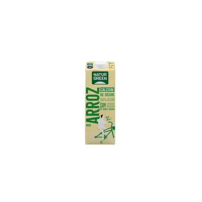 NATURGREEN Bebida Vegetal de Arroz con Calcio 1L - Pack de 6 Unidades